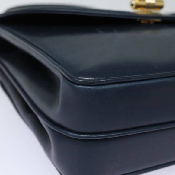 GUCCI Hand Bag Leather Navy Auth 84810 - Picture 9 of 16